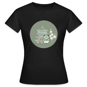 Têtard Rainette Crapaud Grenouille Reproductrice - T-shirt Femme - noir - Devant - AI Model Female 172 dark (172cm)