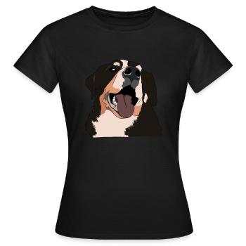 Rüde Vierbeiner Wauwau Hundebesitzer Bernhardiner - Frauen T-Shirt - Schwarz - Vorne - AI Model Female 172 dark (172cm)