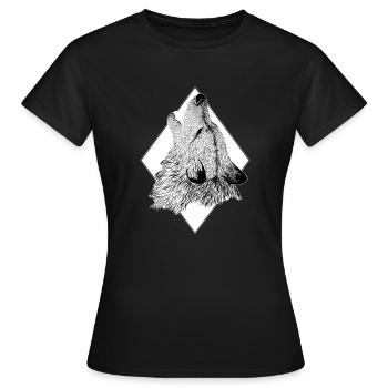 Vierbeiner Wauwau Rüde Hundebesitzer Wolfshund - Frauen T-Shirt - Schwarz - Vorne - AI Model Female 172 dark (172cm)