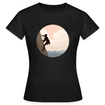Speedklettern Alpinklettern Sportklettern Kraxler - Frauen T-Shirt - Schwarz - Vorne - AI Model Female 172 dark (172cm)