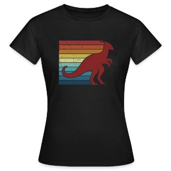 Retro Parasaurolophini Dinosaur Lover - Women's T-Shirt - black - Front - AI Model Female 172 dark (172cm)