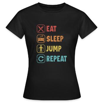 Manger Sommeil Sauter Répéter Sauter Vitesse Sauter Saut - T-shirt Femme - noir - Devant - AI Model Female 172 dark (172cm)