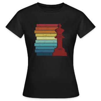 Retro Grandmaster Queen Player Professional Chess - Women's T-Shirt - black - Front - AI Model Female 172 dark (172cm)