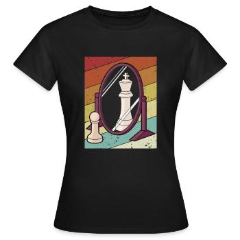 Joueur rétro Grand maître Reine Échecs professionnels - T-shirt Femme - noir - Devant - AI Model Female 172 dark (172cm)