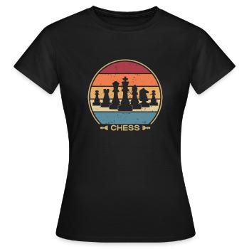 Retro Queen Player Grand maître professionnel des échecs - T-shirt Femme - noir - Devant - AI Model Female 172 dark (172cm)