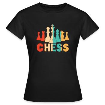Joueur rétro Grand maître Reine Échecs professionnels - T-shirt Femme - noir - Devant - AI Model Female 172 dark (172cm)