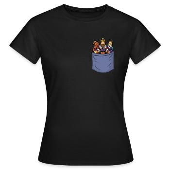 Chess Chest Pocket Player Grandmaster Queen Chess - Women's T-Shirt - black - Front - AI Model Female 172 dark (172cm)