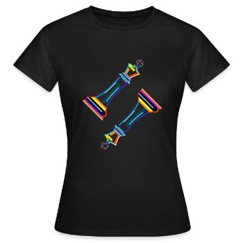 Grand maître Queen Player Échecs professionnels - T-shirt Femme - noir - Devant - AI Model Female 172 dark (172cm)