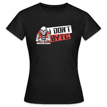 I Don't Byte Softwareingenieur Developer Coder - Frauen T-Shirt - Schwarz - Vorne - AI Model Female 172 dark (172cm)