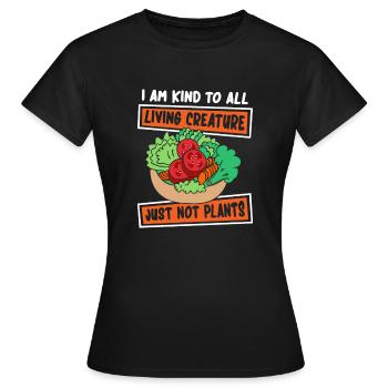 Ich bin nett zu allen Lebewesen Veganer Veganer - Frauen T-Shirt - Schwarz - Vorne - AI Model Female 172 dark (172cm)
