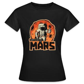 Allons sur Mars Taikonaut Cosmonaut Spaceship - T-shirt Femme - noir - Devant - AI Model Female 172 dark (172cm)