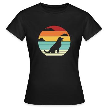 Retro Wauwau Rüde Vierbeiner Hundebesitzer Hund - Frauen T-Shirt - Schwarz - Vorne - AI Model Female 172 dark (172cm)