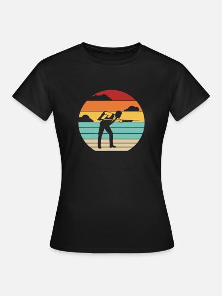 Retro Billardtisch Billiards Snooker - Frauen T-Shirt - Schwarz