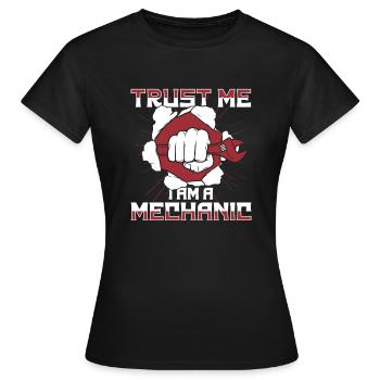 Croyez-moi, je suis mécanicien, mécatronicien, maître, automobile, - T-shirt Femme - noir - Devant - AI Model Female 172 dark (172cm)