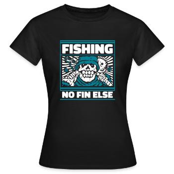 Pêche Pas d’aileron Sinon Pêcheurs en haute mer Pêcheurs à la mouche - T-shirt Femme - noir - Devant - AI Model Female 172 dark (172cm)