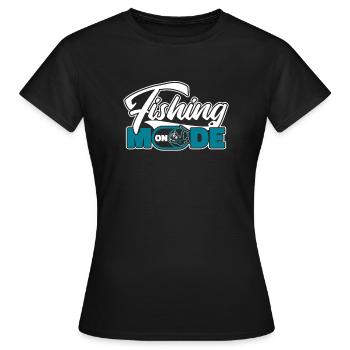 Mode de pêche sur les pêcheurs en haute mer Pêcheurs à la mouche - T-shirt Femme - noir - Devant - AI Model Female 172 dark (172cm)