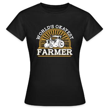 World's Okayest Farmer Agriculture Organic Farmer - Women's T-Shirt - black - Front - AI Model Female 172 dark (172cm)