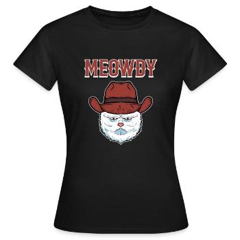 Meowdy Kitten Domestic Cat Kitty Kitty - Women's T-Shirt - black - Front - AI Model Female 172 dark (172cm)