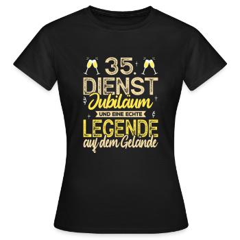 Cadeau d’anniversaire de l’entreprise 35 ans de service - T-shirt Femme - noir - Devant - AI Model Female 172 dark (172cm)