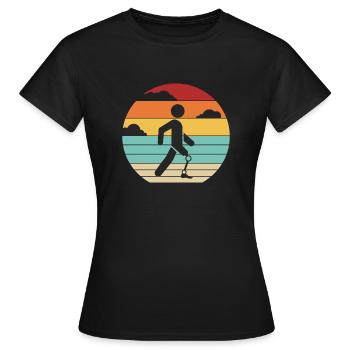 Retro-Prothese Fußprothese Gliedmaße Benutzer Bein - Frauen T-Shirt - Schwarz - Vorne - AI Model Female 172 dark (172cm)