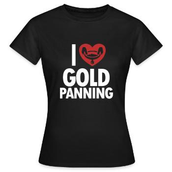 J’aime l’orpaillage, la prospection, l’exploitation des placers, l’exploitation minière - T-shirt Femme - noir - Devant - AI Model Female 172 dark (172cm)