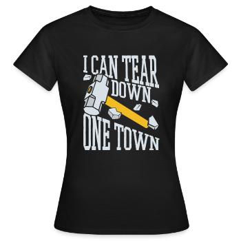 Ich kann ein Bauwerk in der Stadt abreißen - Frauen T-Shirt - Schwarz - Vorne - AI Model Female 172 dark (172cm)