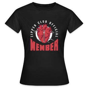 Membre officiel du Zipper Club Transplant Open Heart - T-shirt Femme - noir - Devant - AI Model Female 172 dark (172cm)