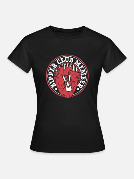 Zipper Club Member Pacemakers Catheter Open Heart - Women's T-Shirt - black