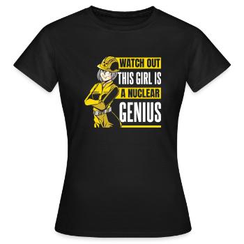 Dieses Mädchen ist ein nukleares Genuis Energy Nuclear - Frauen T-Shirt - Schwarz - Vorne - AI Model Female 172 dark (172cm)