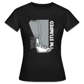 Nun, ich bin ratlos Prothese Fußbenutzer Bein - Frauen T-Shirt - Schwarz - Vorne - AI Model Female 172 dark (172cm)