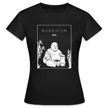Statue bouddhiste bouddhiste Hanzi chinois - T-shirt Femme - noir - Devant - AI Model Female 172 dark (172cm)