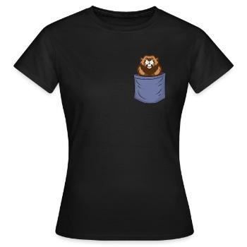 Biber Brusttasche Eurasischer Castor Canadensis - Frauen T-Shirt - Schwarz - Vorne - AI Model Female 172 dark (172cm)