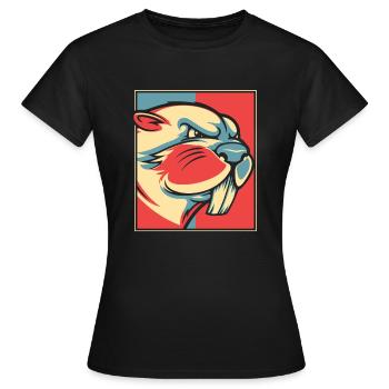 Biber Porträt Castor Canadensis Nordamerika - Frauen T-Shirt - Schwarz - Vorne - AI Model Female 172 dark (172cm)