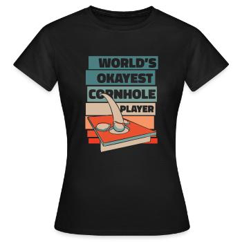 World’s Okayest Cornhole Player Plateaux de jeu - T-shirt Femme - noir - Devant - AI Model Female 172 dark (172cm)