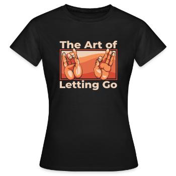 L’art de lâcher prise Symbole de la statue bouddhiste - T-shirt Femme - noir - Devant - AI Model Female 172 dark (172cm)