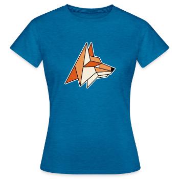 Geometrischer Rotfuchs Canidae Caninae Fuchs Liebhaber Fuchs - Frauen T-Shirt - Antikblaues Saphir meliert - Vorne - AI Model Female 172 dark (172cm)