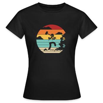 Retro Home Improvement Maison des experts en démolition domiciliaire - T-shirt Femme - noir - Devant - AI Model Female 172 dark (172cm)
