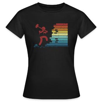 Démolition rétro Entrepreneur Maison Démolisseur Maison - T-shirt Femme - noir - Devant - AI Model Female 172 dark (172cm)