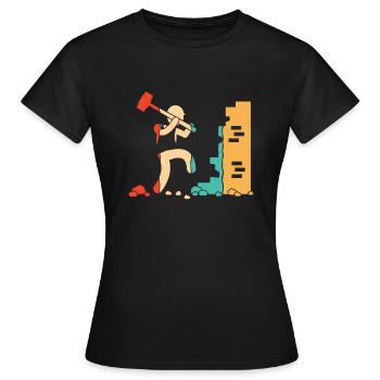 Maison Démolisseur Démolition Entrepreneur Experts Maison - T-shirt Femme - noir - Devant - AI Model Female 172 dark (172cm)