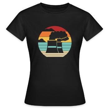 Rétro Centrale nucléaire Énergie Uranium Nucléaire - T-shirt Femme - noir - Devant - AI Model Female 172 dark (172cm)