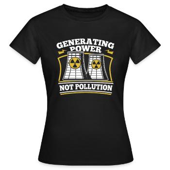 Stromerzeugung statt Umweltverschmutzung Energie Kernenergie - Frauen T-Shirt - Schwarz - Vorne - AI Model Female 172 dark (172cm)