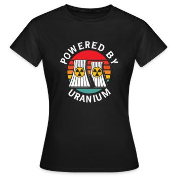 Propulsé par l’uranium Uranium Énergie Ingénieur nucléaire - T-shirt Femme - noir - Devant - AI Model Female 172 dark (172cm)