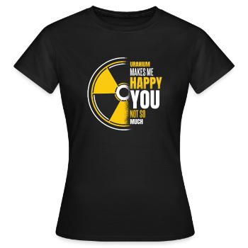 L’uranium me rend heureux Uranium Énergie Nucléaire - T-shirt Femme - noir - Devant - AI Model Female 172 dark (172cm)
