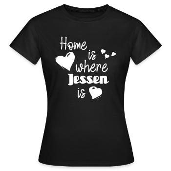 Zuhause in Jessen - Home is where Jessen is - Frauen T-Shirt - Schwarz - Vorne - AI Model Female 172 dark (172cm)