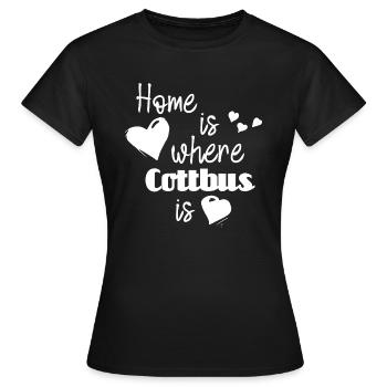 Zuhause in Cottbus - Home is where Cottbus is - Frauen T-Shirt - Schwarz - Vorne - AI Model Female 172 dark (172cm)