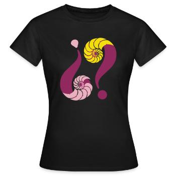 Infinite enigma. 09 Pink & Yellow - Women's T-Shirt - black - Front - AI Model Female 172 dark (172cm)
