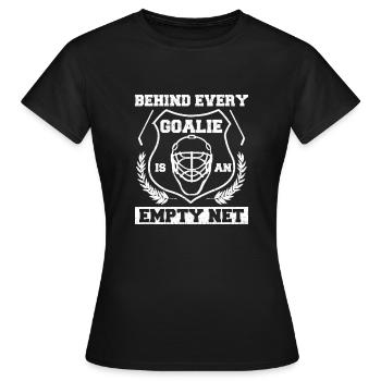 Hockey-Tormann hinter jedem Tormann Leere Net Ice - Frauen T-Shirt - Schwarz - Vorne - AI Model Female 172 dark (172cm)