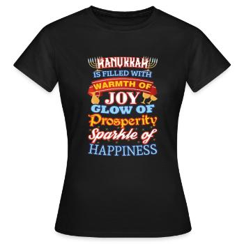 Hanukkah Bonheur Joie Prospérité Bonheur - T-shirt Femme - noir - Devant - AI Model Female 172 dark (172cm)