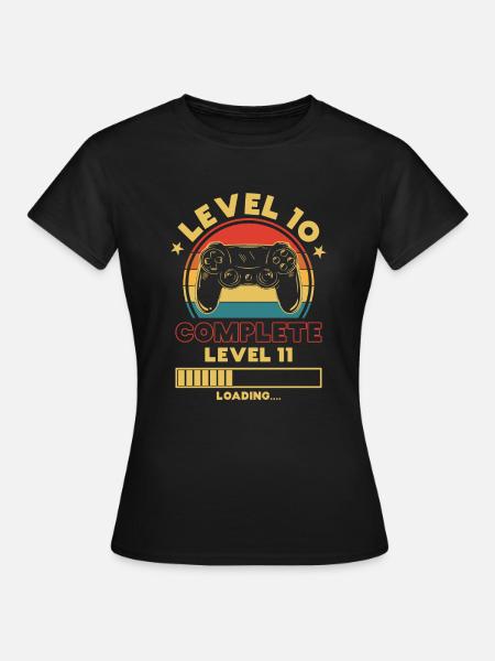 Tee shirt Cadeau Enfant 10 Anniversaire Niveau 10 Jung - T-shirt Femme - noir