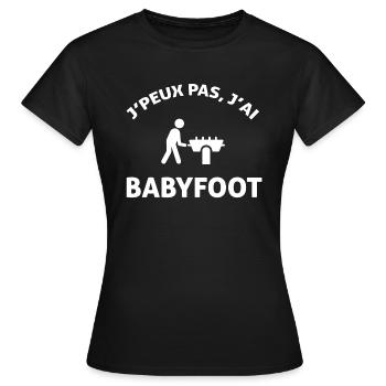J PEUX PAS J AI BABYFOOT - T-shirt Femme - noir - Devant - AI Model Female 172 dark (172cm)